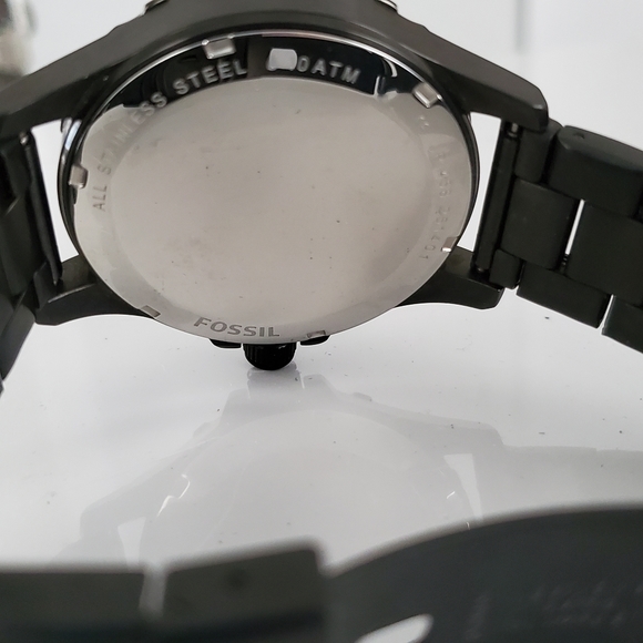 Fossil Nate Model Men's Steel Diver's Watch Black - Picture 7 of 8